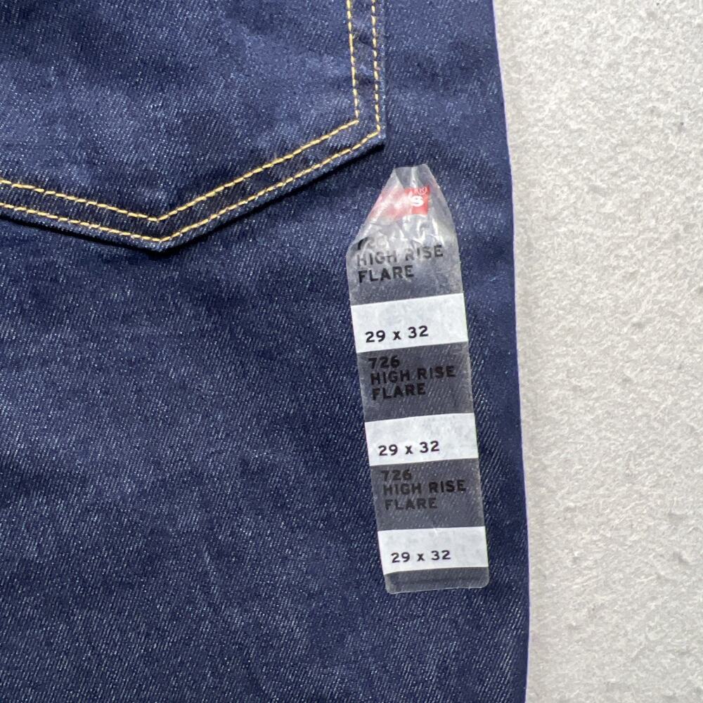 Levis 726 High Rise Flare Dark Wash Jeans Women’s 29x32 NWT Western Rodeo - Picture 7 of 10